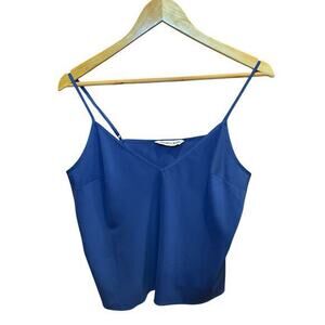 NWOT Veronica Beard Blue 100% Silk‎ Camisole Blouse, Adjustable Straps 10